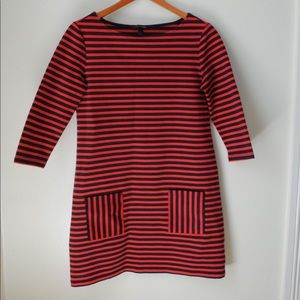 Tommy Hilfiger red and navy striped dress.